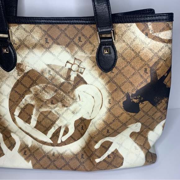 LAMB Gwen Stefani Vintage Icon Stencil Pattern Percy Satchel Handbag - Picture 5 of 11